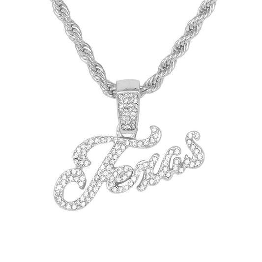 Iced Medium Texas Pendant with 4mm Rope Chain 24" - HC-1216*