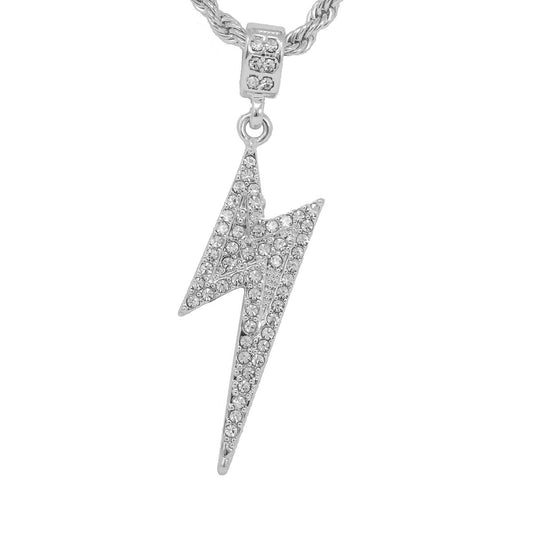 Iced Medium Lighting Pendant with 4mm Rope Chain 24" - HC-1223*