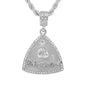 Iced Medium Money Pendant with 4mm Rope Chain 24" - HC-1224*