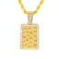 Iced Medium Tag Pendant with 4mm Rope Chain 24" - HC-1225*