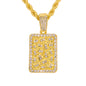 Iced Medium Tag Pendant with 4mm Rope Chain 24" - HC-1226*