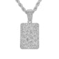 Iced Medium Tag Pendant with 4mm Rope Chain 24" - HC-1226*