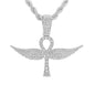 Iced Medium Ankh Wing Pendant with 4mm Rope Chain 24" - HC-1228*