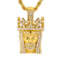 Iced Medium Jesus Pendant with 4mm Rope Chain 24" - HC-1238