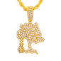 Iced Medium Money Tree Pendant with 4mm Rope Chain 24" - HC-1241*