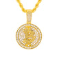 Iced Medium Bitcoin Pendant with 4mm Rope Chain 24" - HC-1249