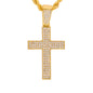 Iced Medium Cross Pendant with 4mm Rope Chain 24" - HC-1251