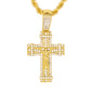 Iced Medium Crucifix Pendant with 4mm Rope Chain 24" - HC-1252