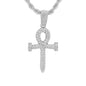 Iced Medium Ankh Cross Pendant with 4mm Rope Chain 24" - HC-1255*