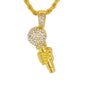 Iced Medium Music Pendant with 4mm Rope Chain 24" - HC-1261*