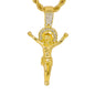 Iced Medium Crucifix Pendant with 4mm Rope Chain 24" - HC-1265*
