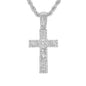 Iced Medium Crucifix Nugget Pendant with 4mm Rope Chain - HC-1269