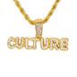 Iced Medium Culture Pendant with 4mm Rope Chain 24" - HC-1274*