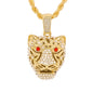 Iced Medium Cheetah Pendant with 4mm Rope Chain 24" - HC-1278