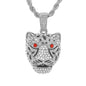 Iced Medium Cheetah Pendant with 4mm Rope Chain 24" - HC-1278