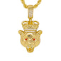 Iced Medium Cheetah Pendant with 4mm Rope Chain 24" - HC-1279*