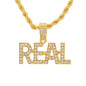 Iced Medium Real Pendant with 4mm Rope Chain 24" - HC-1282*