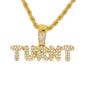 Iced Medium Turnt Pendant with 4mm Rope Chain 24" - HC-1298*