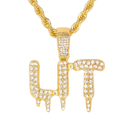 Iced Medium Lit Pendant with 4mm Rope Chain 24" - HC-1303*