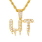 Iced Medium Lit Pendant with 4mm Rope Chain 24" - HC-1303*