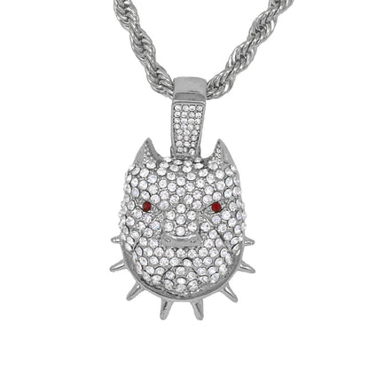 Iced Medium Dog Pendant with 4mm Rope Chain 24" - HC-1317*