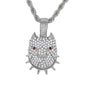 Iced Medium Dog Pendant with 4mm Rope Chain 24" - HC-1317*