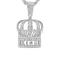 Iced Medium Crown Pendant with 4mm Rope Chain 24" - HC-1322