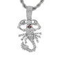 Iced Medium Scorpion Pendant with 4mm Rope Chain 24" - HC-1332