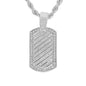 Iced Medium Tag Pendant with 4mm Rope Chain 24" - HC-1333