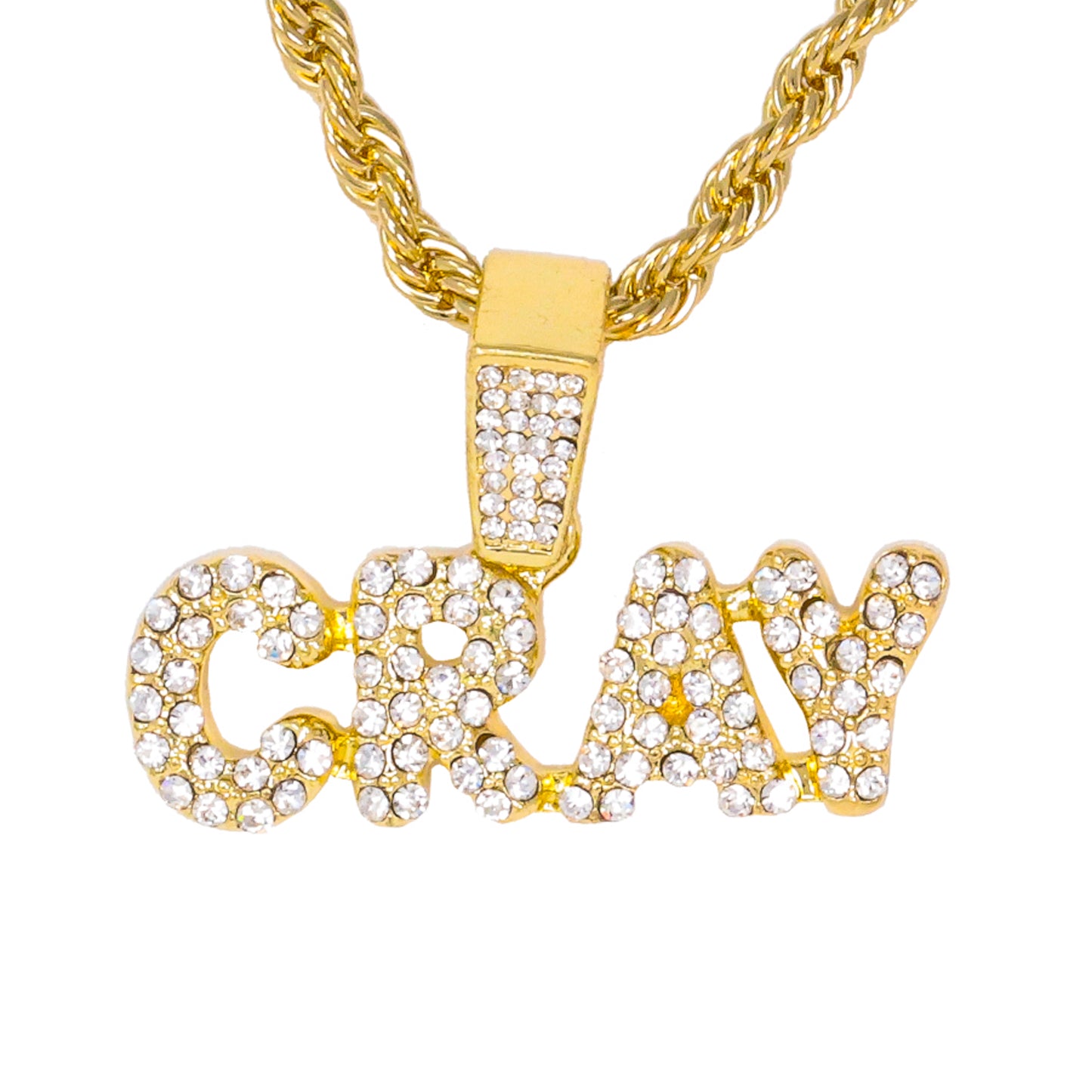 Iced Medium Cray Pendant with 4mm Rope Chain 24" - HC-1338*