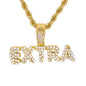 Iced Medium Extra Pendant with 4mm Rope Chain 24" - HC-1342*