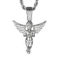 Iced Medium Angel Pendant with 4mm Rope Chain 24" - HC-1344