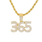 Iced Medium 365 Pendant with 4mm Rope Chain 24" - HC-1356*