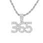 Iced Medium 365 Pendant with 4mm Rope Chain 24" - HC-1356*