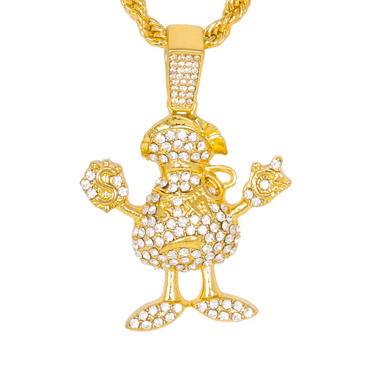 Iced Medium Emoji Pendant with 4mm Rope Chain 24" - HC-1361*