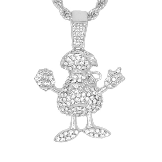 Iced Medium Emoji Pendant with 4mm Rope Chain 24" - HC-1361*