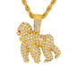 Iced Medium Gorilla Pendant with 4mm Rope Chain 24" - HC-1362
