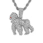 Iced Medium Gorilla Pendant with 4mm Rope Chain 24" - HC-1362