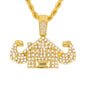 Iced Medium House Pendant with 4mm Rope Chain 24" - HC-1364*