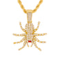 Iced Medium Spider Pendant with 4mm Rope Chain 24" - HC-1367