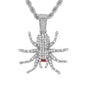 Iced Medium Spider Pendant with 4mm Rope Chain 24" - HC-1367