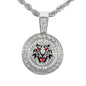 Iced Medium Lion Pendant with 4mm Rope Chain 24" - HC-1376