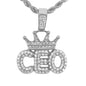 Iced Medium Ceo Pendant with 4mm Rope Chain 24" - HC-1383