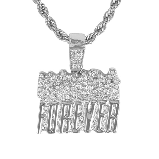 Iced Medium Mamba Pendant with 4mm Rope Chain 24" - HC-1386*