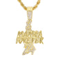 Iced Medium Mamba Pendant with 4mm Rope Chain 24" - HC-1387*