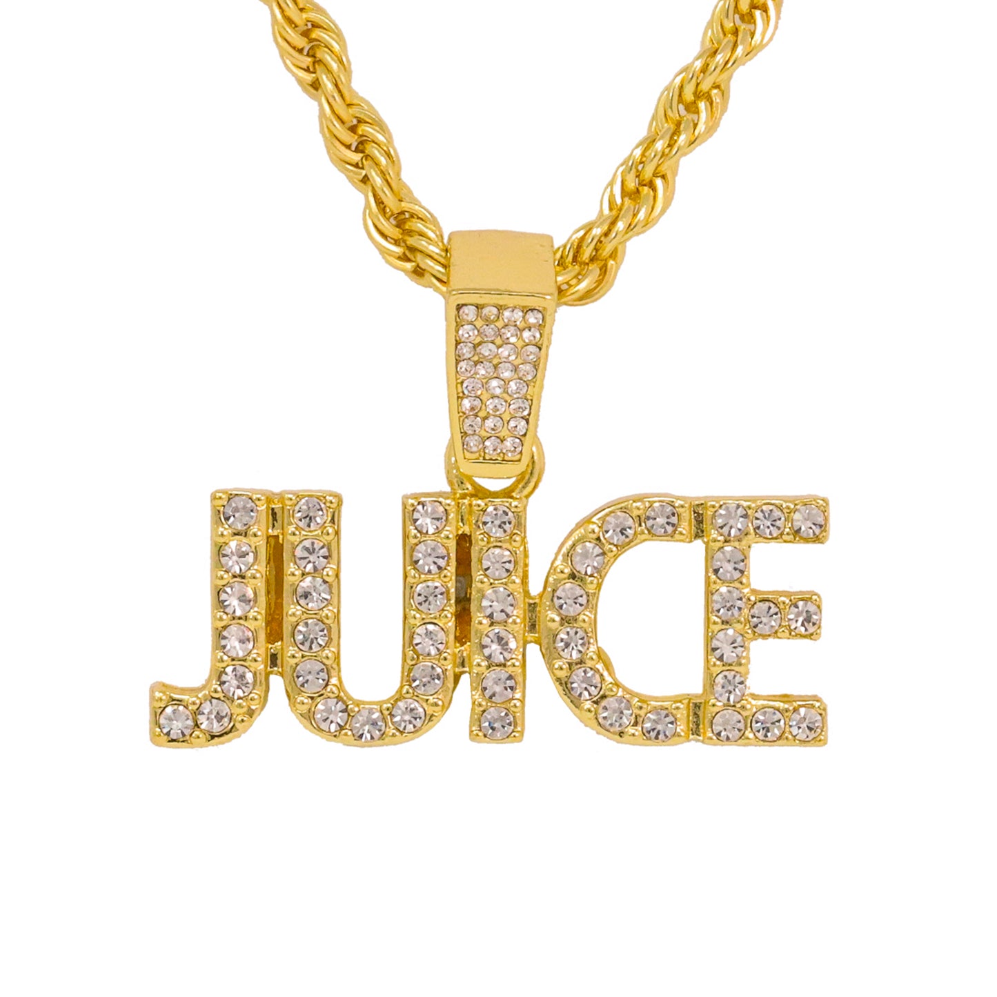Iced Medium Juice Pendant with 4mm Rope Chain 24" - HC-1418*