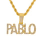 Iced Medium Pablo Pendant with 4mm Rope Chain 24" - HC-1422*