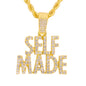 Iced Medium Self Made Pendant with 4mm Rope Chain 24" - HC-1437*