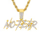 Iced Medium No Fear Pendant with 4mm Rope Chain 24" - HC-1508
