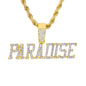 Iced Medium Paradise Pendant with 4mm Rope Chain 24" - HC-1509*
